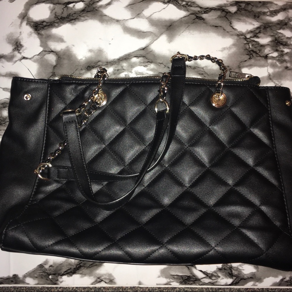 Black Quilted Tote